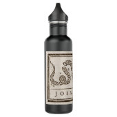 Join oder Die Rattlesnake: Cartoon Benjamin Frankl Edelstahlflasche (Links)