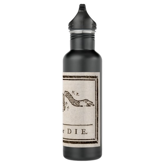 Join oder Die Rattlesnake: Cartoon Benjamin Frankl Edelstahlflasche (Rechts)