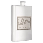 Join oder Die Rattlesnake: Cartoon Benjamin Frankl Flachmann (Rechts)