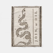 Join oder Die Rattlesnake: Cartoon Benjamin Frankl Fleecedecke (Vorderseite)