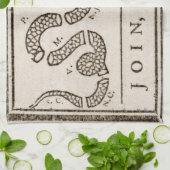 Join oder Die Rattlesnake: Cartoon Benjamin Frankl Geschirrtuch (Gefaltet)