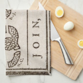 Join oder Die Rattlesnake: Cartoon Benjamin Frankl Geschirrtuch (Viertel Falte)