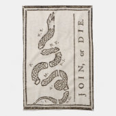 Join oder Die Rattlesnake: Cartoon Benjamin Frankl Geschirrtuch (Vertikal)