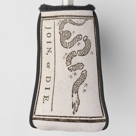 Join oder Die Rattlesnake: Cartoon Benjamin Frankl Golf Headcover (Rotieren 90)