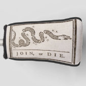 Join oder Die Rattlesnake: Cartoon Benjamin Frankl Golf Headcover (Vorderseite)