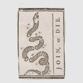 Join oder Die Rattlesnake: Cartoon Benjamin Frankl Golfhandtuch (Vorderseite)