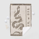 Join oder Die Rattlesnake: Cartoon Benjamin Frankl Golfhandtuch (Insitu)