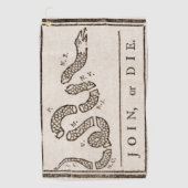 Join oder Die Rattlesnake: Cartoon Benjamin Frankl Golfhandtuch (Vorderseite)