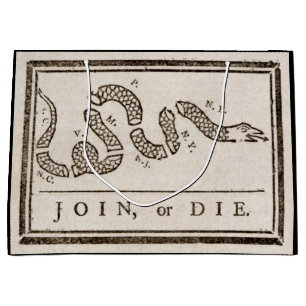 Join oder Die Rattlesnake: Cartoon Benjamin Frankl Große Geschenktüte
