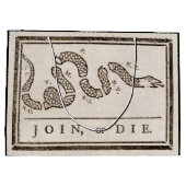 Join oder Die Rattlesnake: Cartoon Benjamin Frankl Große Geschenktüte (Rückseite)