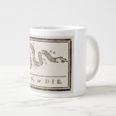 Join oder Die Rattlesnake: Cartoon Benjamin Frankl Jumbo-Tasse (Vorderseite Rechts)