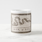 Join oder Die Rattlesnake: Cartoon Benjamin Frankl Jumbo-Tasse (Vorderseite)