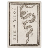 Join oder Die Rattlesnake: Cartoon Benjamin Frankl Klemmbrett (Rückseite)