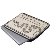 Join oder Die Rattlesnake: Cartoon Benjamin Frankl Laptopschutzhülle (Vorne Knopf)