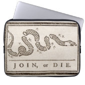 Join oder Die Rattlesnake: Cartoon Benjamin Frankl Laptopschutzhülle (Vorderseite)