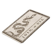 Join oder Die Rattlesnake: Cartoon Benjamin Frankl Magnet (Linke Seite)