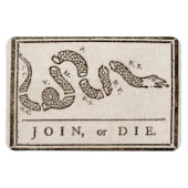 Join oder Die Rattlesnake: Cartoon Benjamin Frankl Magnet (Horizontal)