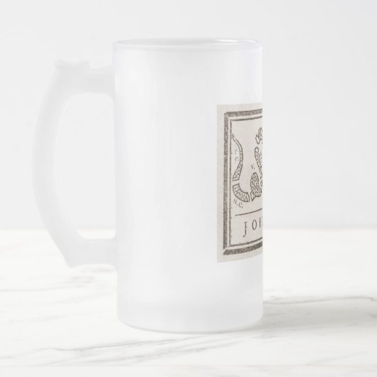 Join oder Die Rattlesnake: Cartoon Benjamin Frankl Mattglas Bierglas (Links)