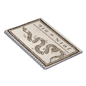 Join oder Die Rattlesnake: Cartoon Benjamin Frankl Notizblock (Rechte Seite)