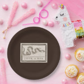 Join oder Die Rattlesnake: Cartoon Benjamin Frankl Pappteller (Party)