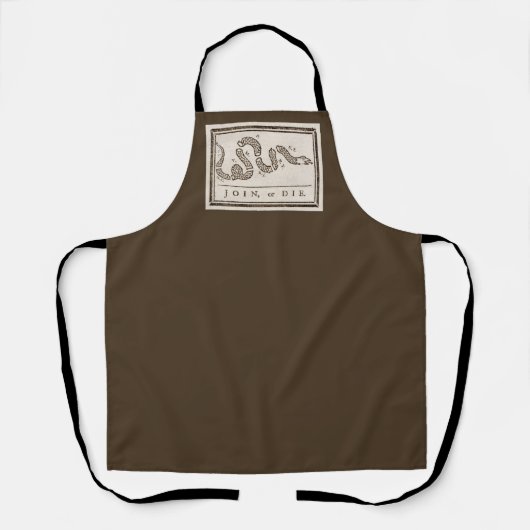 Join oder Die Rattlesnake: Cartoon Benjamin Frankl Schürze (Vorderseite)