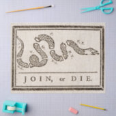 Join oder Die Rattlesnake: Cartoon Benjamin Frankl Seidenpapier (Basteln)