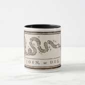 Join oder Die Rattlesnake: Cartoon Benjamin Frankl Tasse (Zentrum)