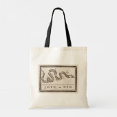 Join oder Die Rattlesnake: Cartoon Benjamin Frankl Tragetasche (Rückseite)