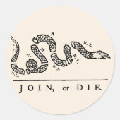 Join oder Die Runder Aufkleber (Vorderseite)
