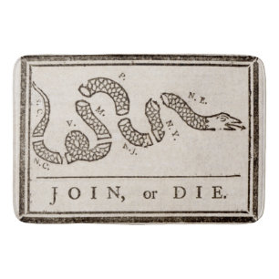 Join or Die Klapperschlange: Cartoon von Benjamin  Badematte