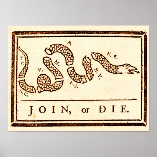 Join or Die Vintage Poster (Vorne)