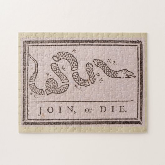 Join or Die von Benjamin Franklin Puzzle (Horizontal)