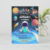 Join Planet Alien Stars Weltraumgalaxie 1. Geburts Einladung (Stehend Vorderseite)