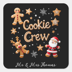 Join the Cookie Crew Ihr ultimatives Weihnachtsfes Quadratischer Aufkleber