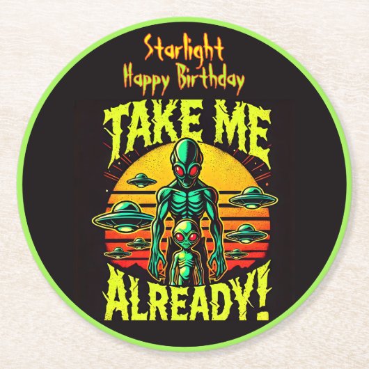 Join the Intergalactic Adventure Today! Runder Pappuntersetzer (Vorderseite)