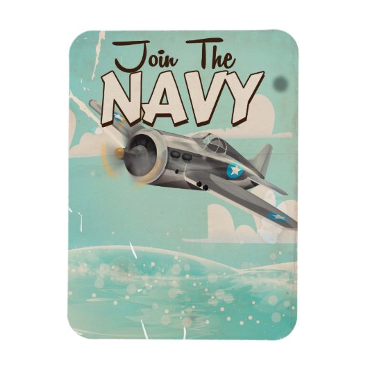 Join the Navy Vintage Poster Magnet (Vertikal)