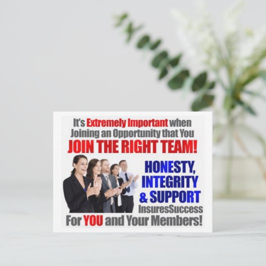 "Join the Right" Team Postcard Postkarte (Stehend Vorderseite)