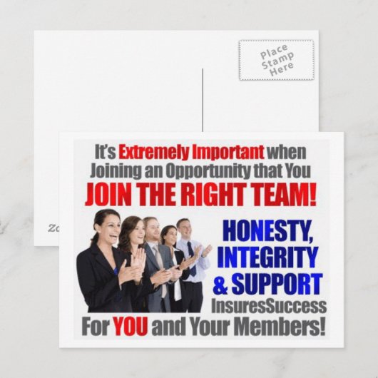 "Join the Right" Team Postcard Postkarte (Vorne/Hinten)