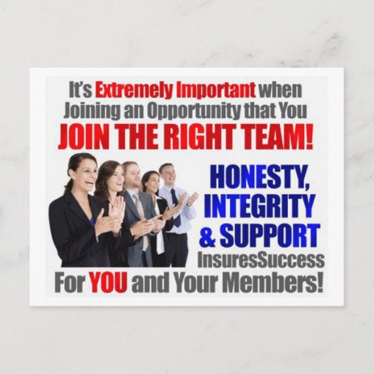 "Join the Right" Team Postcard Postkarte (Vorderseite)
