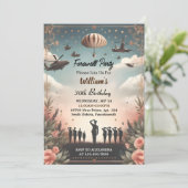 Join Travel Überraschung Globe Farewell 30. Geburt Einladung (Stehend Vorderseite)