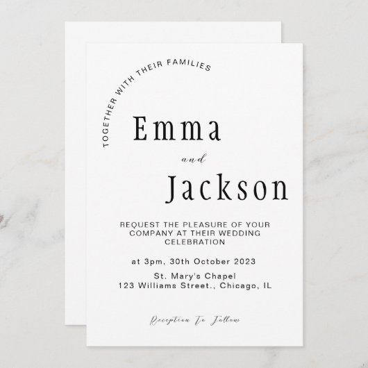 "Join us as we say 'I do': Einfach und elegant Einladung (Vorne/Hinten)