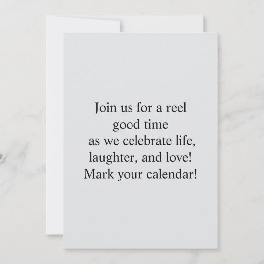 Join Us for a Reel Celebration Einladung (Rückseite)