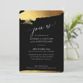 JOIN US Kalligraphie formale Goldkanten Schwarz-we Einladung (Stehend Vorderseite)