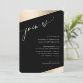 JOIN US Kalligraphie klassische formale goldene Ka Einladung (Stehend Vorderseite)