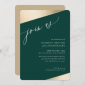 JOIN US Kalligraphie klassische formale goldene Ka Einladung (Vorne/Hinten)