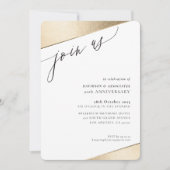 JOIN US Kalligraphie stilvolle formale goldene Kan Einladung (Vorderseite)