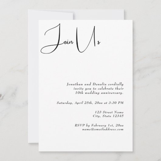 Join Us Minimalistisch Einladung (Vorderseite)