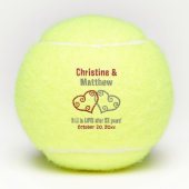 Joined Hearts Wedding Anniversary Gefallen Tennisbälle (Vorderseite)