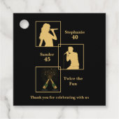 Joint Birthday Double the Fun Black Gold Geschenkanhänger (Vorderseite)