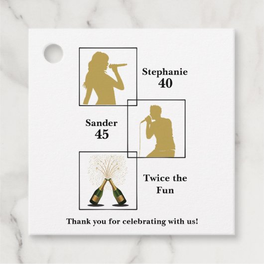 Joint Birthday Double the Fun White Gold Geschenkanhänger (Vorderseite)